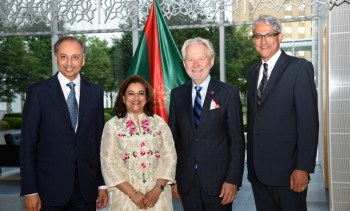 AKDN Resident Representative Dr Mahmoud Eboo and his wife Karima, Chief Guest Senator Peter Harder, and Ismaili Council President Malik Talib at the Imamat Day reception. AKDN / Safiq Devji AKDN Resident Representative Dr Mahmoud Eboo and his wife Karima, Chief Guest Senator Peter Harder, and Ismaili Council President Malik Talib at the Imamat Day reception. AKDN / Safiq Devji