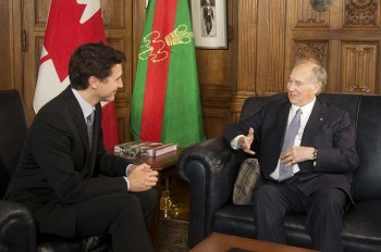 The Right Honourable Justin Trudeau, Prime Minister of Canada with His Highness Prince Karim Aga Khan. (Image credit: Jean Marc Carisse)