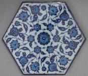 Tile with floral decoration, dated ca. 1535, Iznik, Turkey. Metropolitan Museum of Art