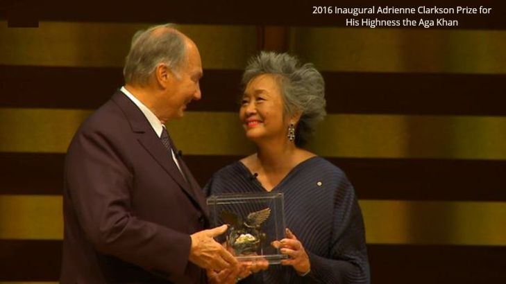 Inaugural Adrienne Clarkson Prize for His Highness the Aga Khan