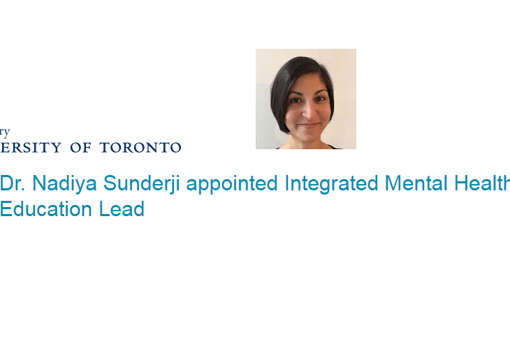Dr. Nadiya Sunderji receives Early Career Development Award