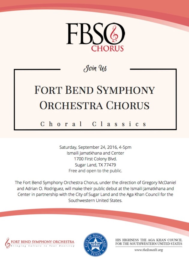 The Aga Khan Council for the Southwestern United States in partnership with the City of Sugar Land and the Fort Bend Symphony Orchestra