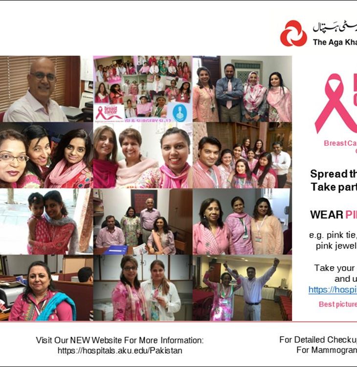 Clad in pink, men and women to walk for breast cancer awareness at the Aga Khan University Hospital, Karachi