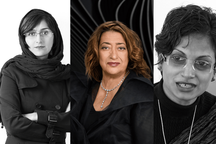 Left to right - Leila Arghian, Zaha Hadid & Marina Tabassum, 3 Women Architects who won the AKAA 2016 Prize (Image credit: MVSLIM.com)