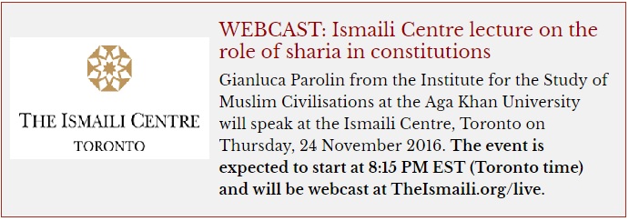 Ismaili Centre lecture on the role of sharia in constitutions