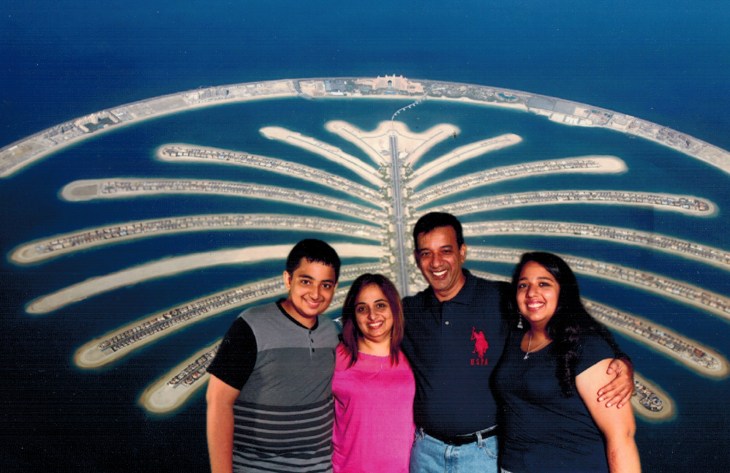 The Dharani family, (L-R) Alyaan with his mother - Shayrose, father Shaukat and elder sister Inaara