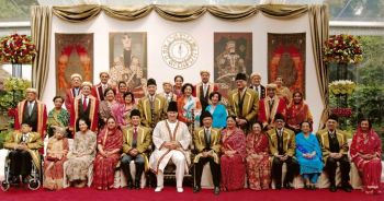 Amir Hameer (on eeft) in third row while attending Imam's golden Jubilee in aiglemont.