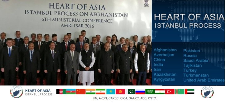 Sunday, Dec 4th, 2016 - Amritsar, India: Prime Minister Narendra Modi, along with Afghanistan's President Ashraf Ghani, and other delegates, pose for a group photo before the inauguration of the 6th Heart of Asia Ministerial Conference.<br /> Mrs. Nurjehan Mawani, AKDN Resident Representative for Afghanistan, is seen standing at the back row, 3rd person from the left. (Image credit: MEA via The Indian Express)
