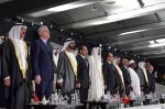 His Highness Prince Karim Aga Khan (1st right in navy blue suit) with UAE's ruling leadership, head of states and dignitaries from 40 countries during the 45th UAE National Day celebration (Image credit: Government of Dubai)