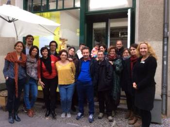 Syrian Ismaili refugee Halah Al-Hayik presents workshops on "Integration and Identity" at Sharehaus Refugio and Goethe Institut, Berlin