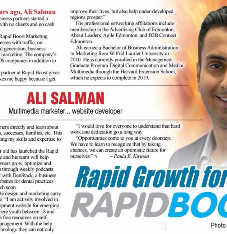 Ali Salman: Entrepreneur, Podcaster, Blogger and CMO at Rapid Boost