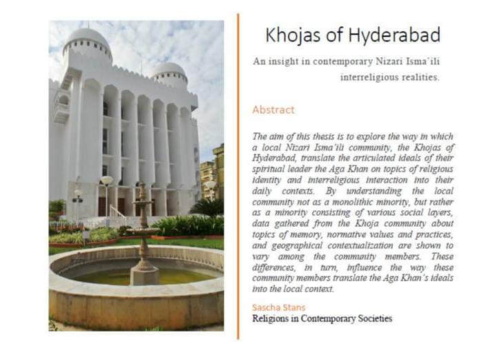 Khojas of Hyderabad: An insight into contemporary Nizari Isma'ili interreligious realities, by Sascha Stans