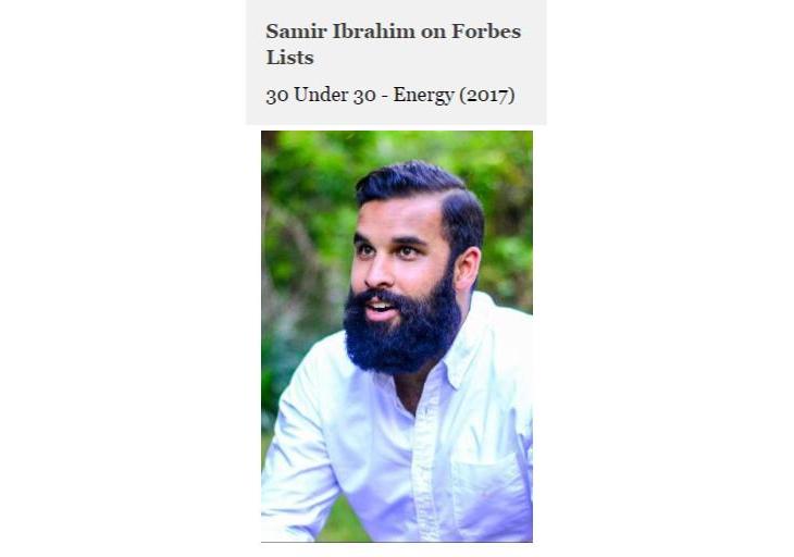 Forbes 30 Under 30 - Energy (2017): CEO, SunCulture, Samir Ibrahim