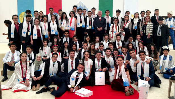 Students from the University of Central Asia’s inaugural class during the inauguration ceremony in Naryn, Kyrgyzstan. (image credit: Michael Igoe / Devex)