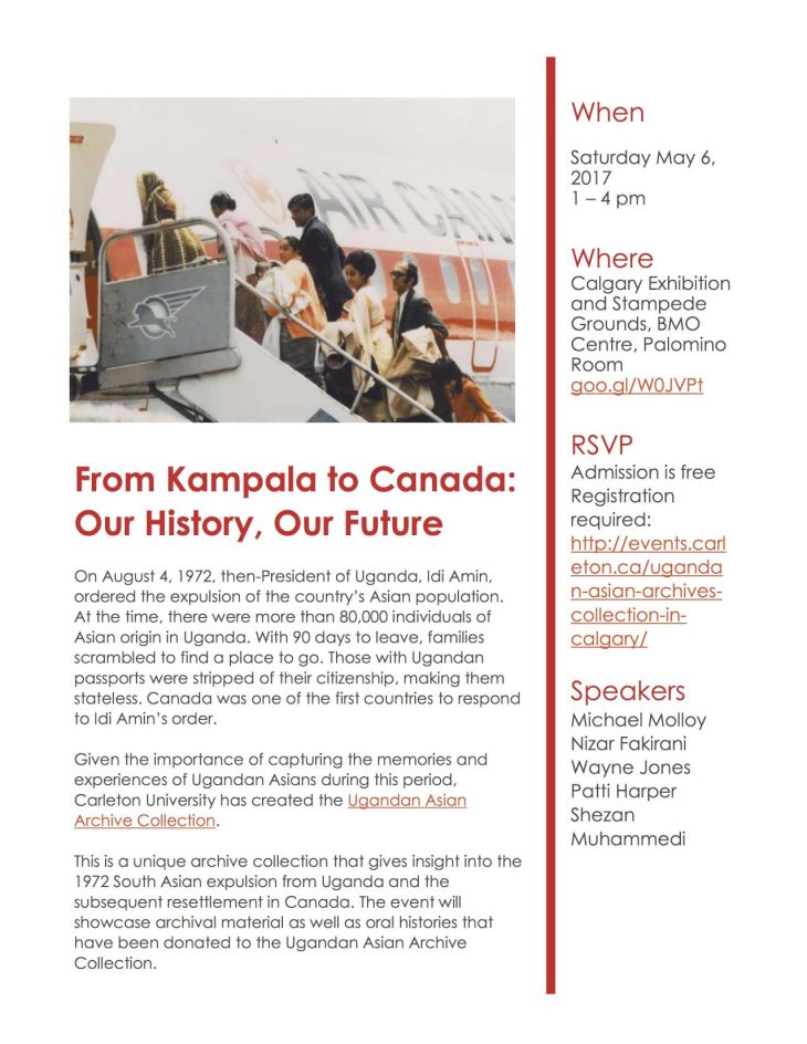 Ugandan Asian Archives Collection Exhibition in Calgary