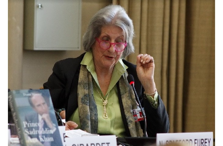 Remarks by Nicola Spafford Furey, Vice President of Earth Focus Foundation at the book launch of Prince Sadruddin Aga Khan’s biography (Image credit: Anvar Nanji)