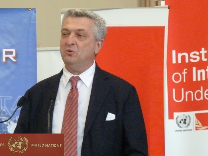 Opening remarks by UNHCR Chief Filippo Grandi at the book launch of Prince Sadruddin Aga Khan’s biography (Image credit: Alan Golton)