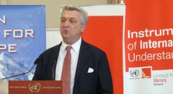 Opening remarks by UNHCR Chief Filippo Grandi at the book launch of Prince Sadruddin Aga Khan’s biography (Image credit: Alan Golton)