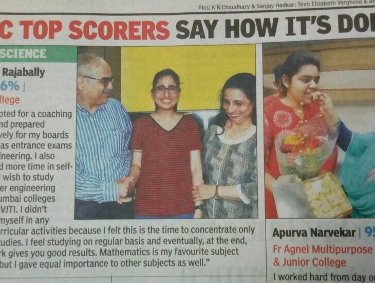 Tania Rajabally attains HSC Top Score (India)