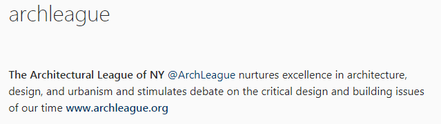 The Architectural League of NY (Instagram)