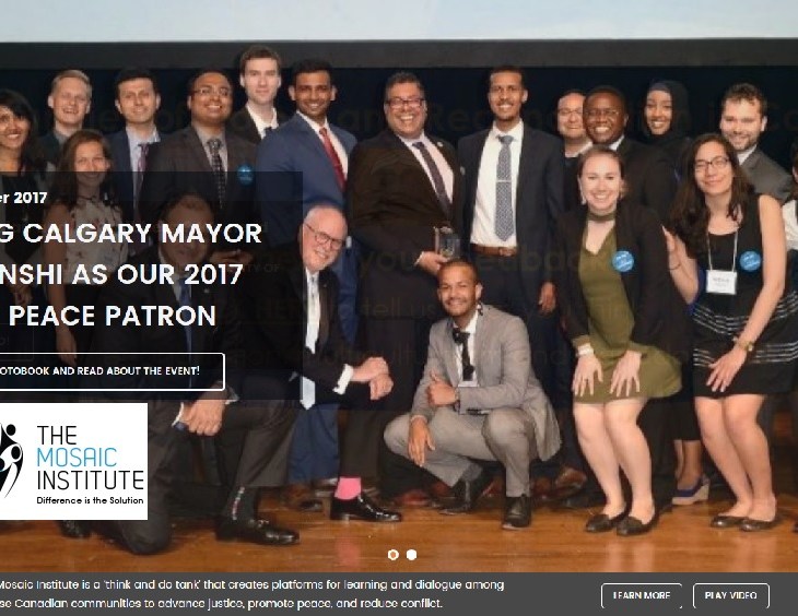 The Mosaic Institute's 2017 Peace Patron Dinner honoring the outstanding work that His Worship Naheed Nenshi, Mayor of Calgary, has done to promote peace, reconciliation and mutual understanding across communities in Canada. (Image credit: Mosaic Institute) Please click the image or here to view the evening’s photobook.