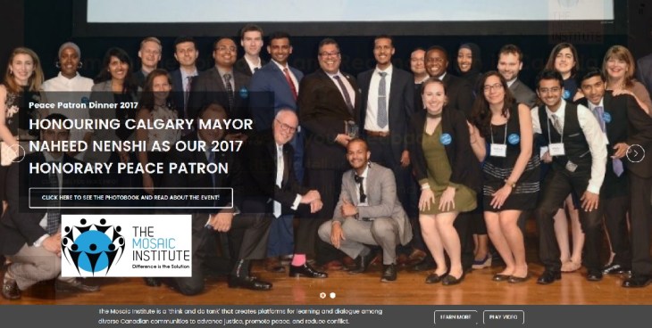 The Mosaic Institute's 2017 Peace Patron Dinner honoring the outstanding work that His Worship Naheed Nenshi, Mayor of Calgary, has done to promote peace, reconciliation and mutual understanding across communities in Canada. (Image credit: Mosaic Institute) Please click the image or here to view the evening’s photobook.