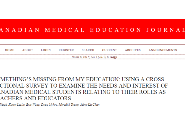 Alim Nagji: Using a cross sectional survey to examine the needs and interest of Canadian medical students relating to their roles as teachers and educator