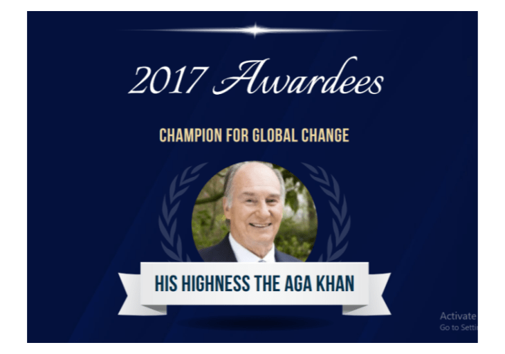 United Nations Foundation to Honor His Highness the Aga Khan with 2017 Champion for Global Change Award