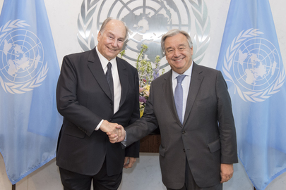 United Nations Photo: Secretary-General António Guterres meets with Prince Karim Aga Khan, Founder and Chairman of the Aga Khan Development Network