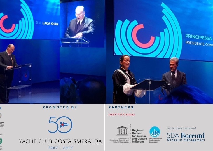 Princess Zahra & His Highness Prince Karim Aga Khan launch One Ocean Forum in Milan, Italy as part of the 50 years of Yacht Club Costa Smeralda celebrations