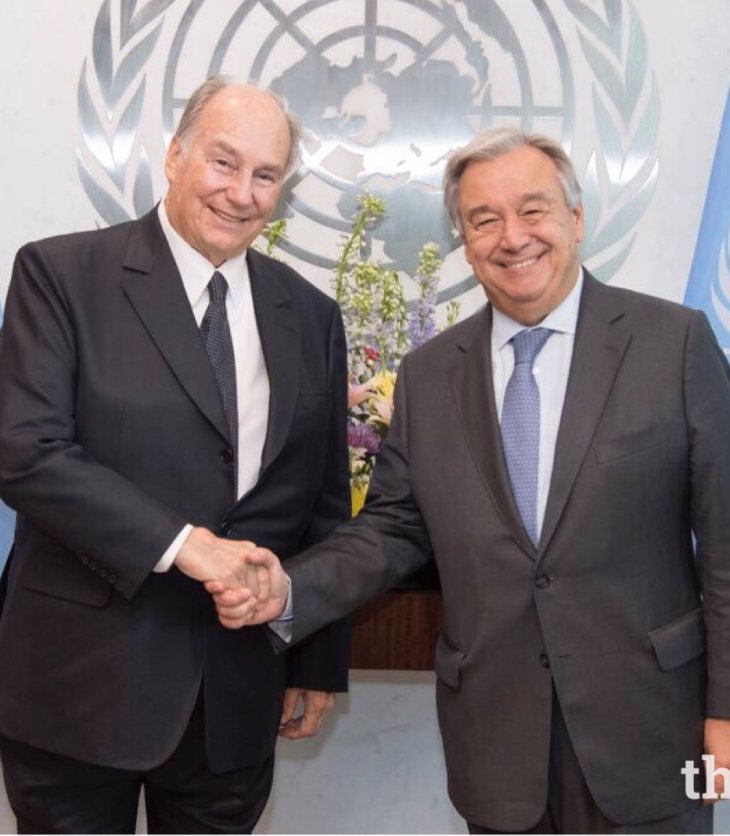 His Highness the Aga Khan with United Nations Secretary General António Guterres