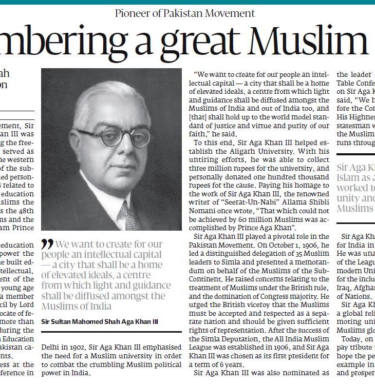 Sir Aga Khan III: Remembering a great Muslim leader | Express Tribune