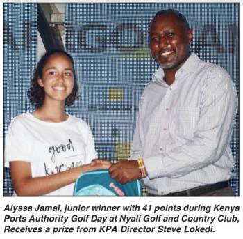 Alyssa Jamal, Junior Winner with 41 points during Kenya Ports Authority Golf Day at Nyali Golf and Country Club
