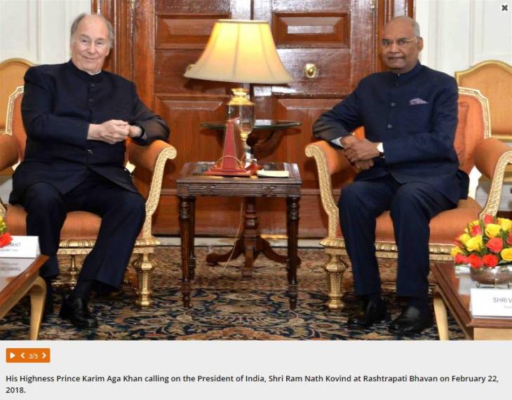 His Highness Prince Karim Aga Khan called on President of India, Shri Ram Nath Kovind