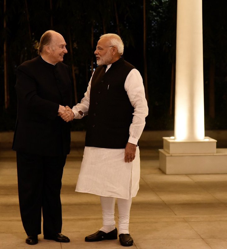 His Highness Prince Karim Aga Khan calls on PM Narendra Modi in New Delhi