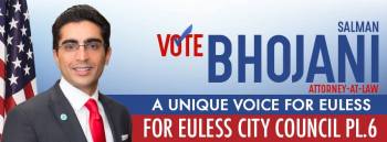 Salman Bhojani running for Euless City Council, North Texas