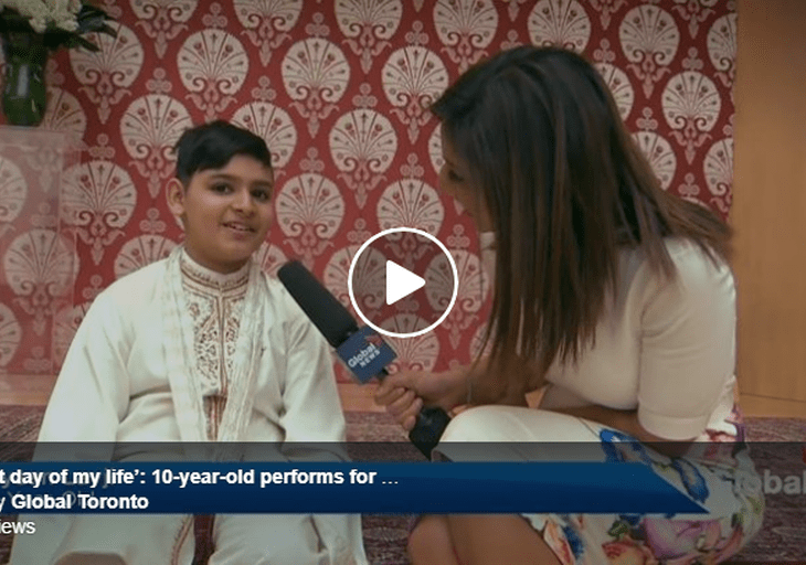 10-year-old Kiyaan Lavji performs for Canadian Prime Minister at the Ismaili Centre Toronto