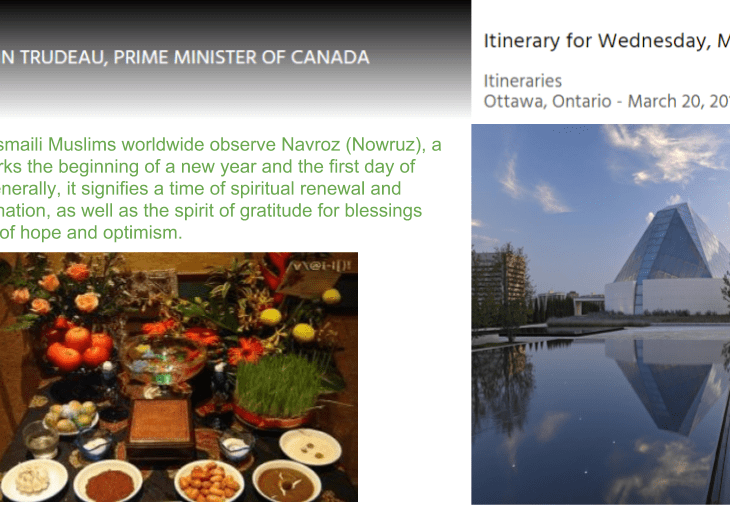 Prime Minister of Canada to Celebrate Navroz at the Ismaili Centre Toronto