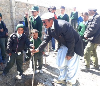 Hunza Serena Inn organizes plantation day at the Aga Khan Diamond Jubilee High School, Zoodkhoon in Chipursan Valley
