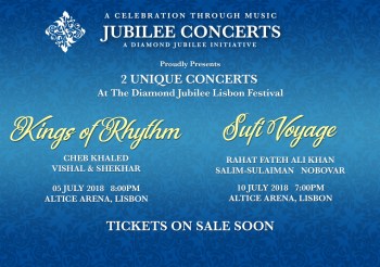 “King of qawwali” Ustad Rahat Fateh Ali Khan & Salim-Sulaiman come together for His Highness the Aga Khan's Diamond Jubilee Concert in Portugal