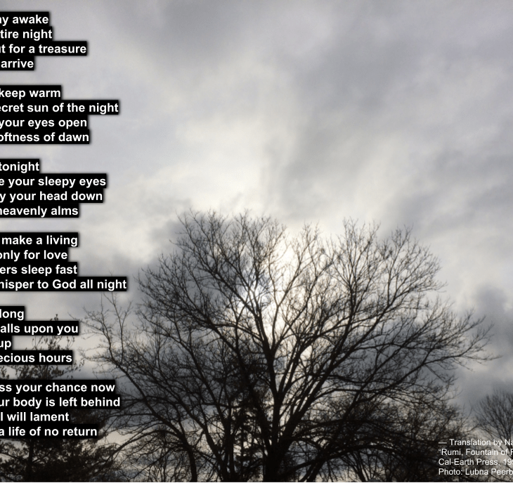 If you stay awake - Rumi