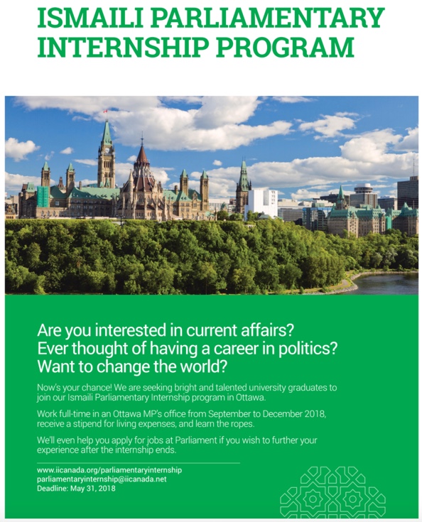 Parliamentary Internship opportunities for Ismaili graduates
