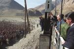 His Highness the Aga Khan, accompanied by Tajikistan's President Emomali Rahmon and Afghanistan’s Vice-President Hedayat Amin Arsala