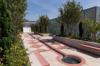 A distinctive feature of the Aga Khan Centre is its six unique gardens, courtyards and terraces; inspired by Islamic landscape design from Spain, North Africa and Middle East to Central and South Asia. Garden tours will be open later in the year.