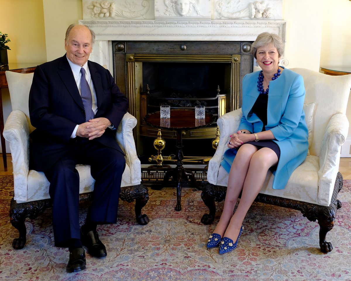 UK Prime Minister Theresa May meets His Highness the Aga Khan