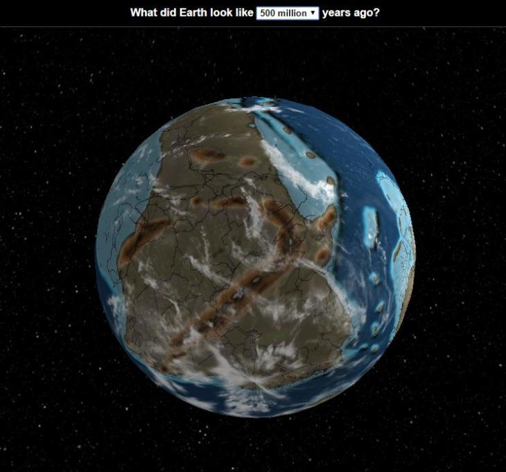 See how Earth looked at various stages in its evolution, from 600 million to 20 million years ago