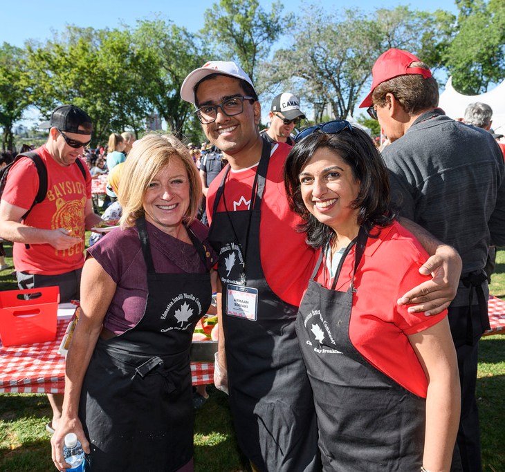Premier Notley at Aga Khan pancake breakfast