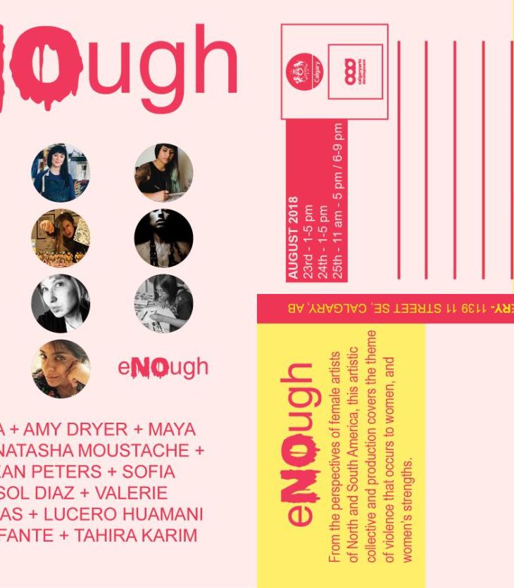 Invitation to "eNOugh" - curated by Tahira Karim and Sandra Murillo
