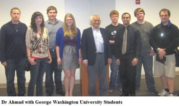 Dr Ahmad with George Washington University students