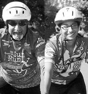 Harji and daughter Ayesha cycling thrugh Africa